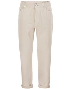 Brunello Cucinelli Five-Pocket Tapered-Leg Jeans - Natural
