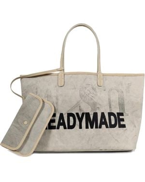 READYMADE Medium Dorothy Logo-Detail Tote Bag - White