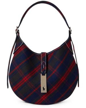 Polo Ralph Lauren Bolso De Hombro Polo Id Pequeño De Sarga - Azul