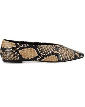 Aeyde Animal-Print Ballet Flats - White