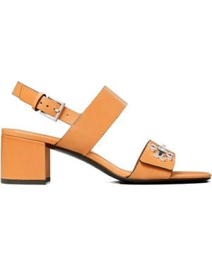 Tory Burch 55Mm T-Lock Double-Strap Sandals - Brown