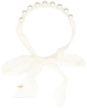 forte_forte Halsketting Met Parelhanger - Wit