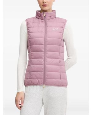 EA7 Logo-Detail Padded Gilet - Pink