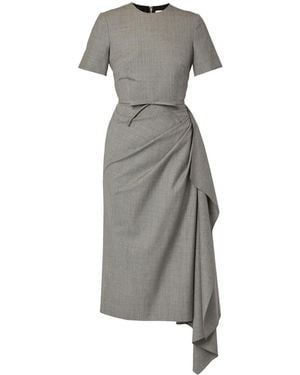 Erdem Drape-Detail Midi Dress - Grey