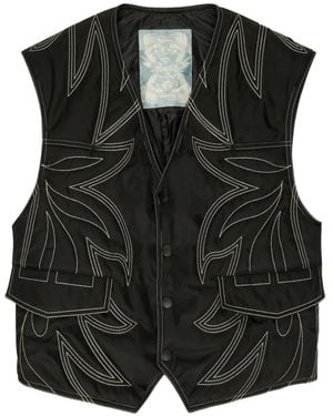 Bally Topstitched-Motif Gilet - Black