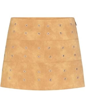 Simon Miller Nya Eyelet-Embellished Mini Skirt - Natural