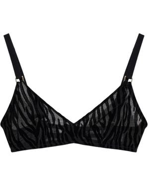 Heist Nieve Flocked Mesh Bralette - Black
