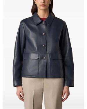 Brooks Brothers Patch-Pocket Leather Jacket - Blue