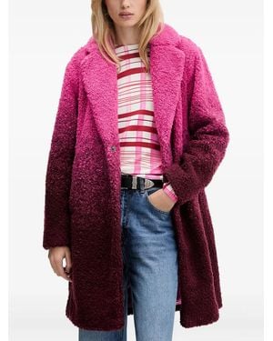 Desigual Notched-Lapels Coat - Red