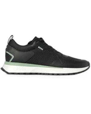 BOSS Mesh Panelled Trainers - Black
