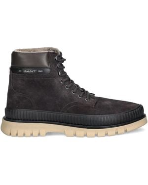 GANT Lace-Up Lug-Sole Boots - Black