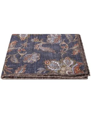 Dell'Oglio Floral-Print Pocket Square - Grey