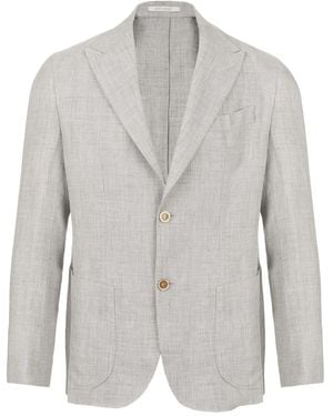 Eleventy Single-Breasted Blazer - Grey
