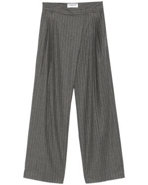Cambio Eternity Pinstripe-Print Pants - Gray