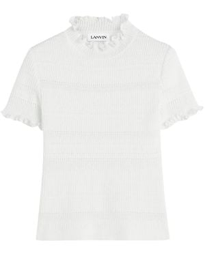 Lanvin Cotton Knitted T-shirt - White