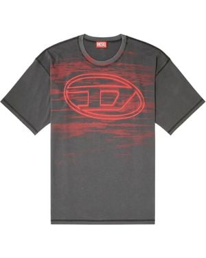 DIESEL Logo-Print Tee - Grey