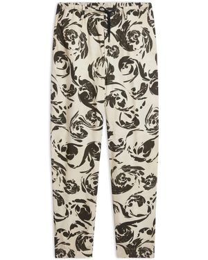 Dries Van Noten プリント パンツ - ホワイト