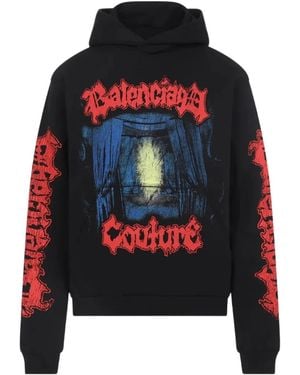 Balenciaga Salon De Couture Hooded Sweatshirt - Red