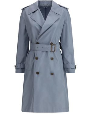 Burberry Double-Breasted Belted Coat - Blue