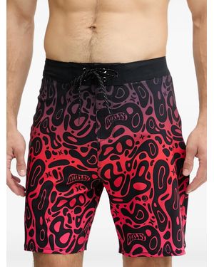 Hurley Graphic-Print Swim Shorts - Red