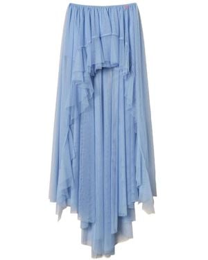 Twinset X Myfo Long Asymmetric Tulle Skirt - Blue