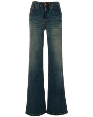 Lois Faded Flared Jeans - Blue