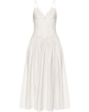 Cult Gaia Spaghetti-Strap Pleated Dress - White