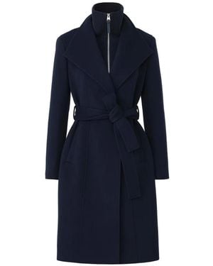 Mackage Norita-Zz Belted Wool Coat - Blue