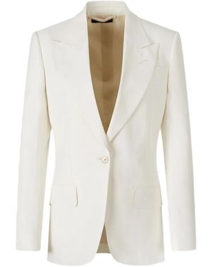 Tom Ford Tailored Jacket With Sharp Lapels - White