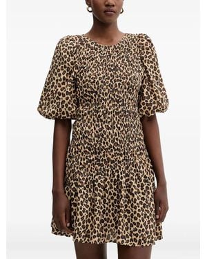 Never Fully Dressed Animal-Print Mini Dress - Brown