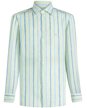 Etro Pegaso ストライプ シャツ - ブルー
