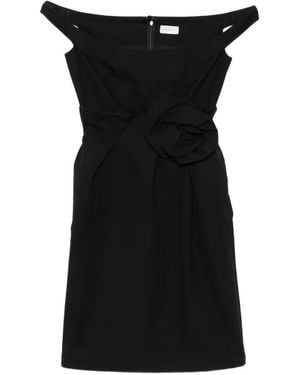 Magda Butrym Off-Shoulder Rosette-Detail Dress - Black