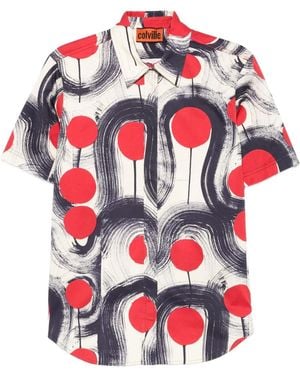 Colville Abstract-Print Short-Sleeve Shirt - Red