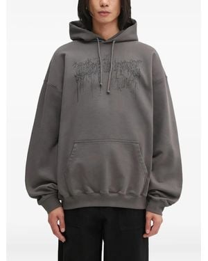 Vetements Graphic-print Long-sleeve Hoodie - Gray