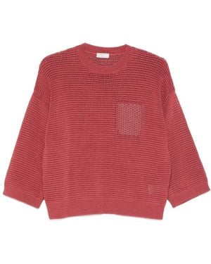 Peserico Jersey con detalle cuadrado - Rojo