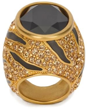 Roberto Cavalli Crystal-Embellished Ring - Metallic