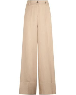 Liu Jo Wide-Leg Trousers - Natural