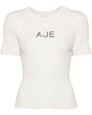 Aje. Top A Coste - Bianco