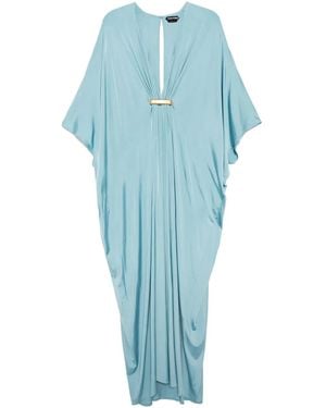 Tom Ford V-Neck Dress - Blue