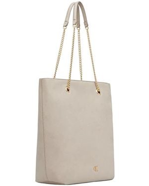 Calvin Klein Chain-Link Grained Shoulder Bag - White