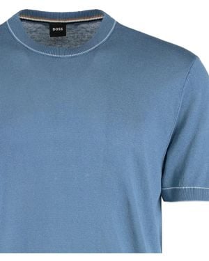 BOSS Knit Short-Sleeve Jumper - Blue