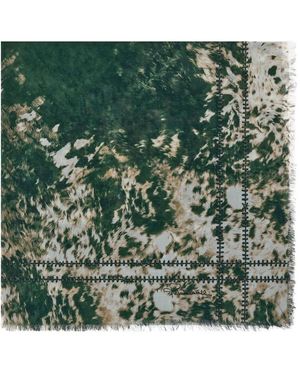 Roberto Cavalli Appaloosa-Print Scarf - Green