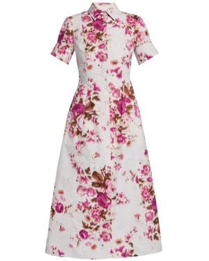 Erdem Floral-Print Midi Dress - Pink