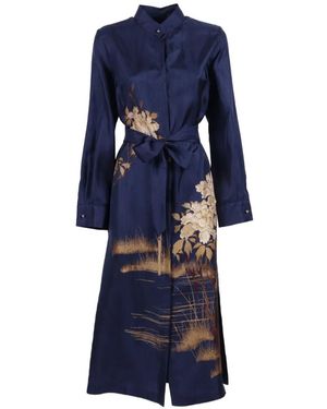 chinese dress ladies Managua silk long dress with silk cape and metal detail MAX MARA