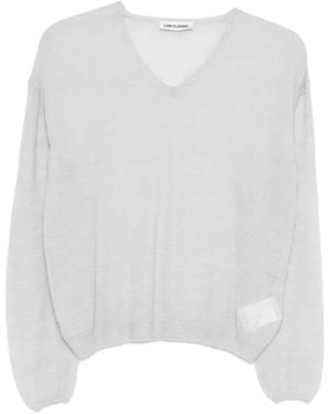 Low Classic Pullover Mit V-Ausschnitt - Weiß