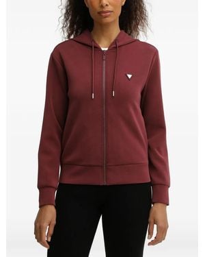 Guess Logo Zip-Up Hoodie - Red