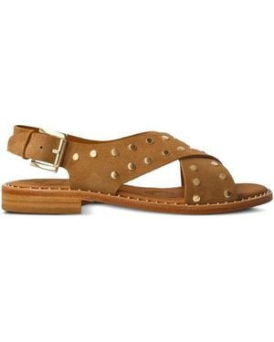 Calce Flache Sandalen Mit Überkreuzten Riemen - Braun