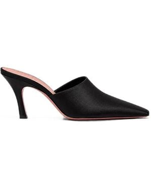 AMINA MUADDI Mules Jamie De Satén - Negro