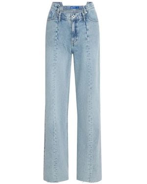 KARL LAGERFELD Seamed Mid-Rise Relaxed Jeans - Blue