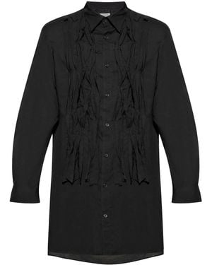 Yohji Yamamoto Hemd mit Falten - Schwarz